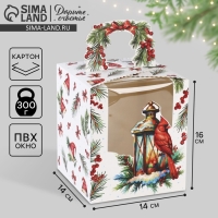 Коробка новогодняя складная &laquo;Новогодняя ботаника&raquo; 14 х 16 х 14 см, Новый год