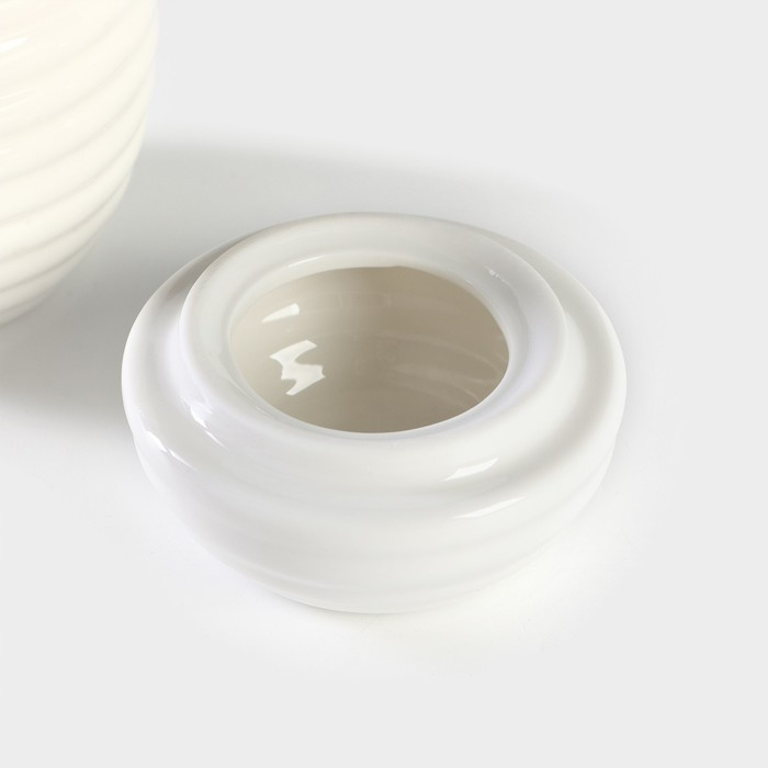 Ёмкость фарфоровая для мёда с ложкой BellaTenero, 300 мл, цвет белый