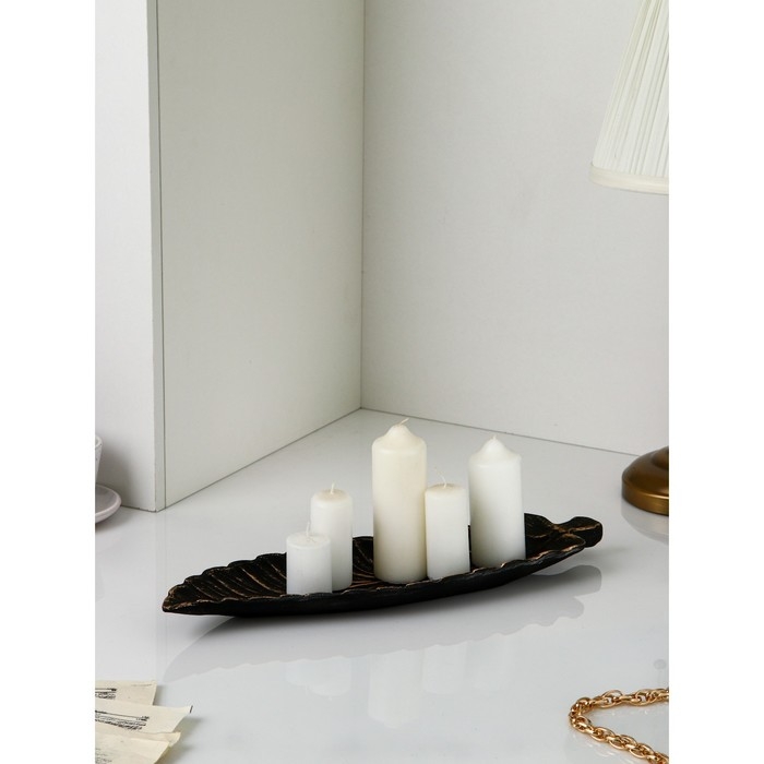 Органайзер &laquo;Лист №2&raquo;, полистоун, цвет чёрный