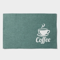 Салфетки сервировочные на стол Доляна Coffee, 4 шт, 44&times;29 см, цвет бирюзовый