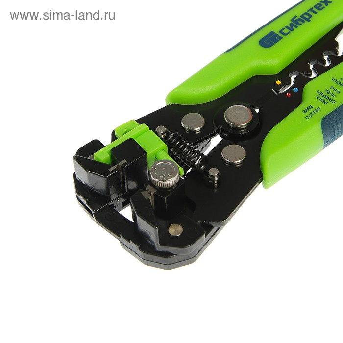 Щипцы для зачистки электропроводов Щипцы для зачистки электропроводов "Сибртех" 17734, функция обрезания проводов, 0.2-6 мм