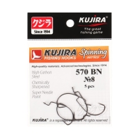 Крючки офсетные Kujira Spinning 570, цвет BN, № 8, 5 шт. Крючки офсетные Kujira Spinning 570, цвет BN, № 8, 5 шт.