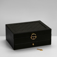 Подставка для украшений «Шкатулка» 2 яруса, 17×23×10 см, цвет чёрный Подставка для украшений «Шкатулка» 2 яруса, 17×23×10 см, цвет чёрный