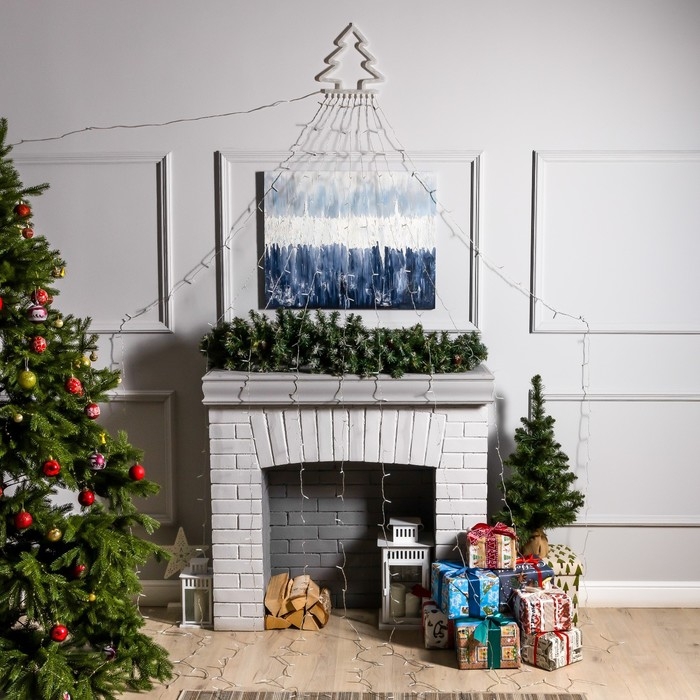 Светодиодная фигура &laquo;Ёлка&raquo; 3.5 м, пластик, 9 нитей, 220 В, свечение зелёное