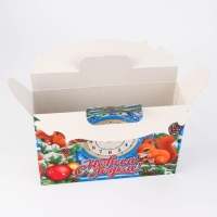 Новый год. Коробка подарочная новогодняя Ларец Белочки 26 х 23 х 7 см.