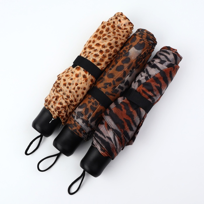 Зонт механический «Сафари», 3 сложения, 8 спиц, R = 48 см, рисунок МИКС Зонт механический «Сафари», 3 сложения, 8 спиц, R = 48 см, рисунок МИКС