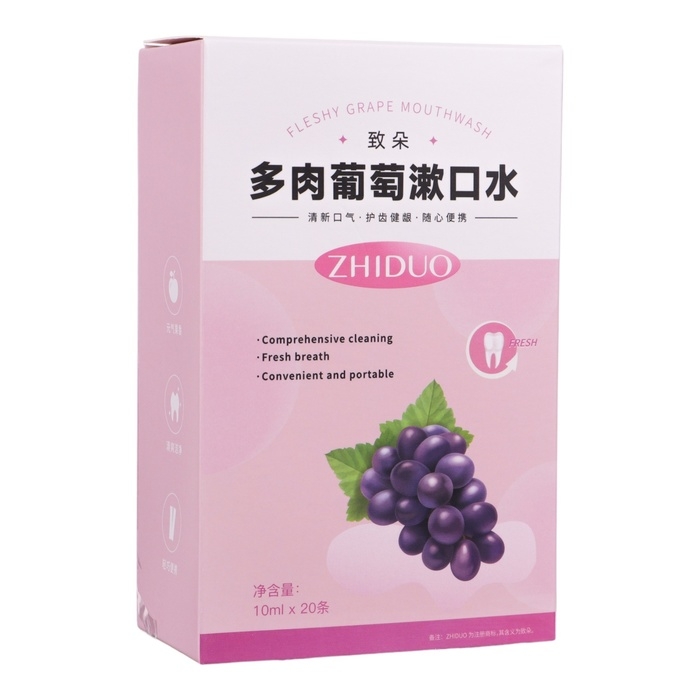 Набор ополаскивателей для рта в стиках со вкусом винограда, 20шт по 10 мл Набор ополаскивателей для рта в стиках со вкусом винограда, 20шт по 10 мл