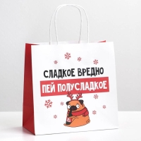 Пакет подарочный новогодний &laquo;Сладкое вредно&raquo;, 22 х 22 х 11 см, Новый год