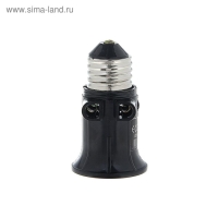 Переходник Ecola, с цоколя Е27 на Е27, с выходом на розетки, 75 х 45 мм