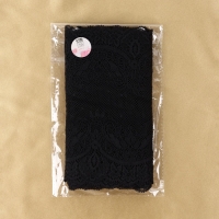 Кружевная эластичная ткань, 190 мм &times; 2,7 &plusmn; 0,5 м, цвет чёрный