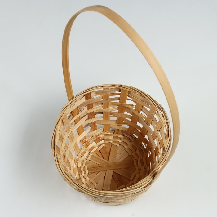 Корзина плетеная, D19 х 9,5 х 32см, бамбук Корзина плетеная, D19 х 9,5 х 32см, бамбук