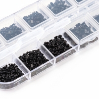 Стразы для творчества холодной фиксации с инструментами и клеем, цвет черный, размер от 1,5-6 мм, подходят для лица и ногтей Стразы для творчества холодной фиксации с инструментами и клеем, цвет черный, размер от 1,5-6 мм, подходят для лица и ногтей