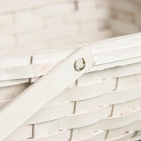 Корзина &laquo;Плетёнка&raquo;, белая, 31,5&times;12&times;25,5 см, шпон