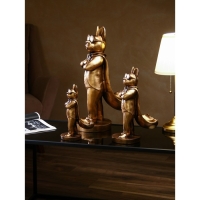 Набор подставок для мелочей &laquo;Бульдог стоящий&raquo;, полистоун, 58 см, цвет золото