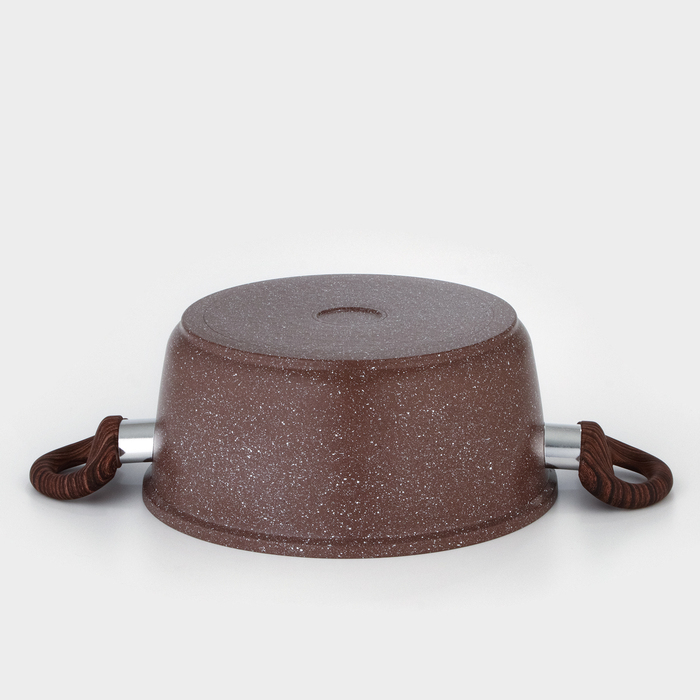 Кастрюля Доляна &laquo;Брауни&raquo;, 3,3 л, d=24 см, h=10 см, стеклянная крышка, антипригарное покрытие, индукция