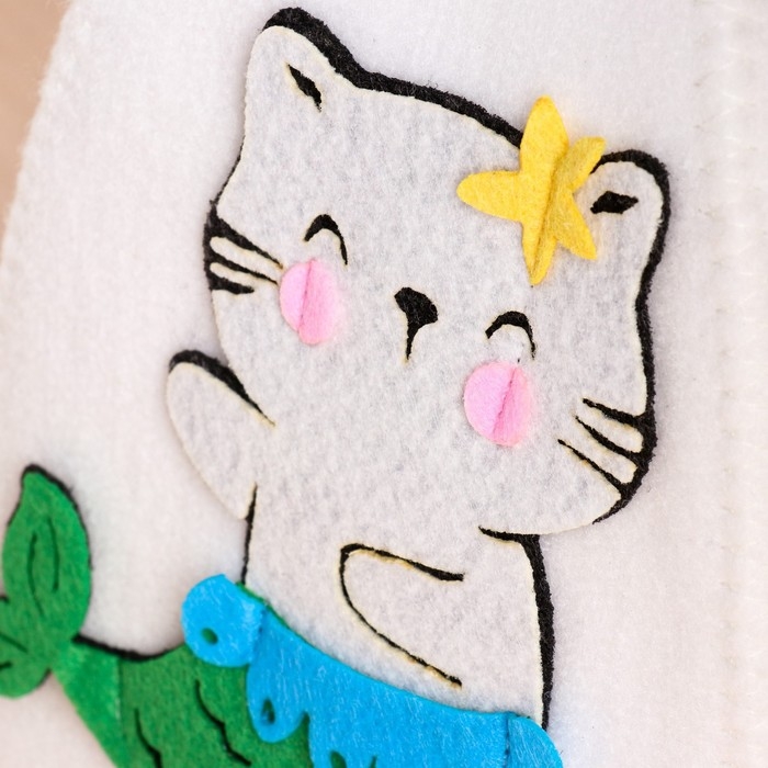 Шапка для бани с аппликацией Шапка для бани с аппликацией "Алана"