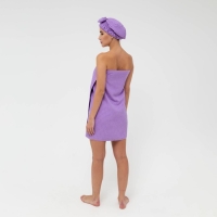 Набор для бани и ванной Этель &laquo;Вафля&raquo; полотенце 70*140 см+чалма 21*25 см, цв.фиолетовый