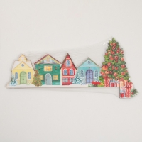 Декор на раму двери новогодний &laquo;Домики&raquo;,  на Новый год, 25,5 х 11,8 см
