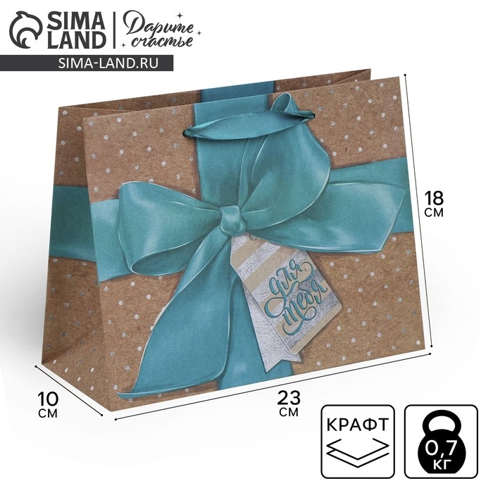 Пакет подарочный крафтовый горизонтальный, упаковка, &laquo;Кому‒то особенному&raquo;, MS 23 х 18 х 10 см