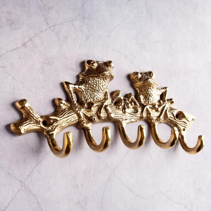 Ключница "Две жабы" латунь 17,5х8,5 см