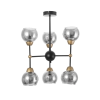 Люстра "Атом" 6х60Вт Цоколь: Е27 Цвет: Черный