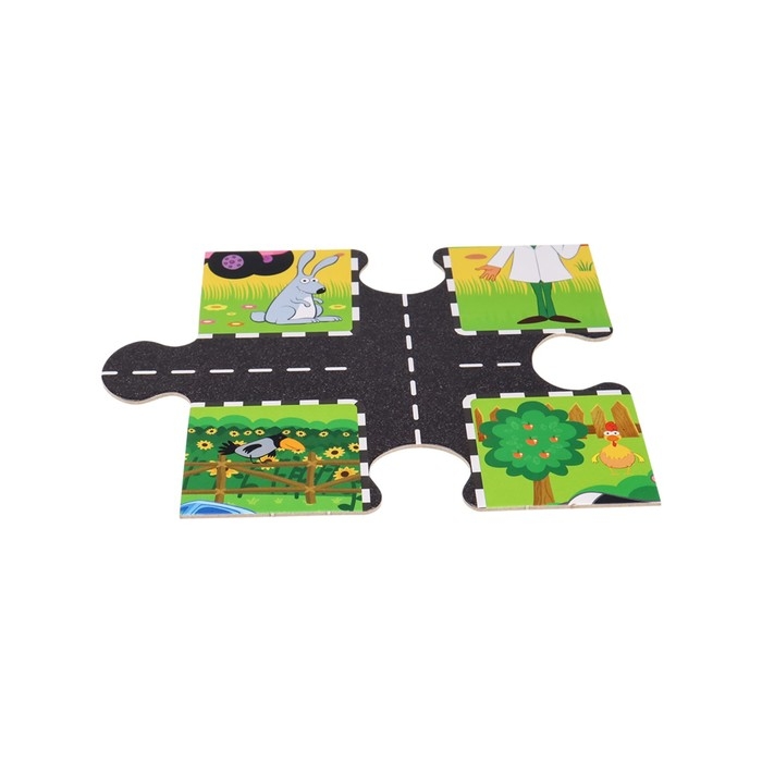 Напольные пазлы гиганты &laquo;Дорога&raquo;, 24 элемента, Синий трактор