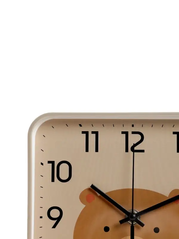 Часы настенные "Медвежонок", детские, плавный ход,  19х19см, бежевые
