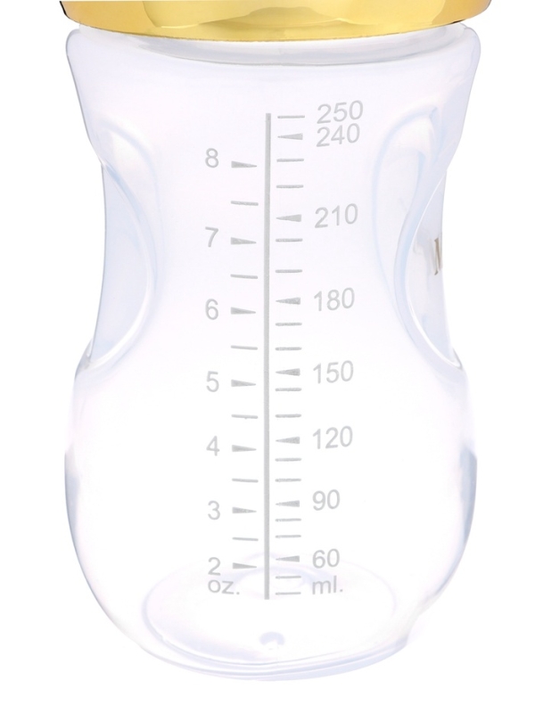 Бутылочка для кормления с наклейками &laquo;BOSS&raquo; от 0 мес., 250 мл., цвет золотой, M&B