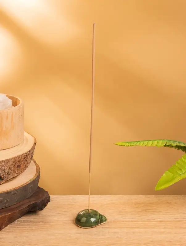 Подставка под благовония "Божья коровка" керамика, цв. зелёный, 4х3,5х1,5 см