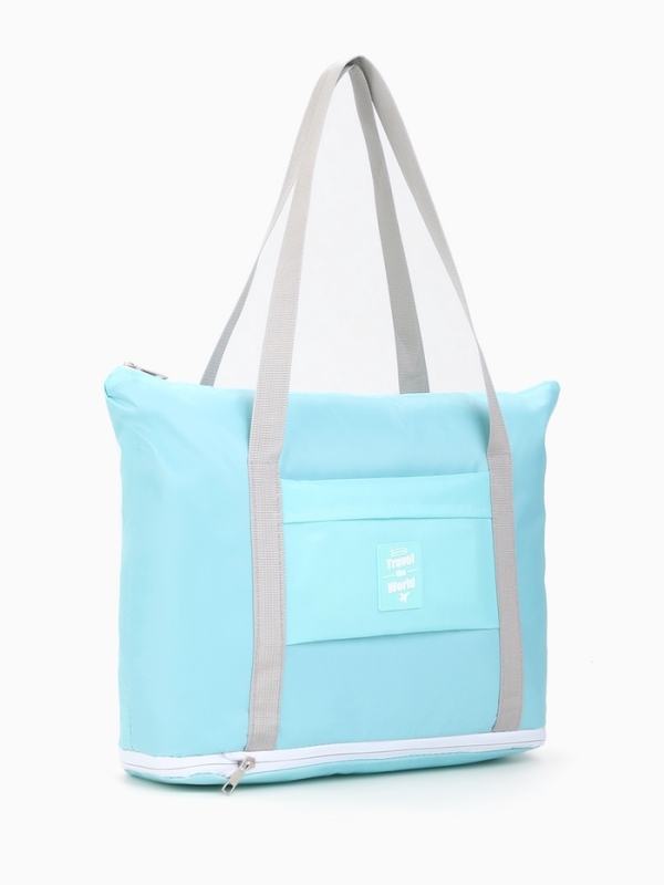 Сумка дорожная на молнии, голубая