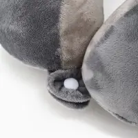 Подушка для путешествий бархатная формовая "Перезагрузка", серая