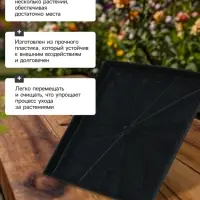 Поддон для рассады, 21&times;21&times;1.7 см, пластик, чёрный