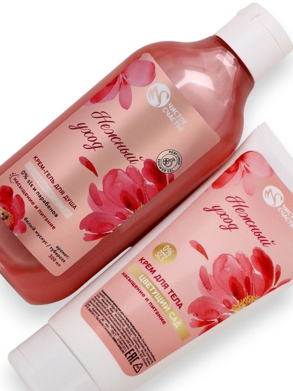 Подарочный набор "Насыщение и питание", гель для душа,300 мл и крем для тела,200 мл