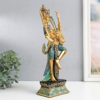 Сувенир полистоун "Танцующее божество с музыкальным инструментом" сине-золотой 13х9х34 см Сувенир полистоун "Танцующее божество с музыкальным инструментом" сине-золотой 13х9х34 см