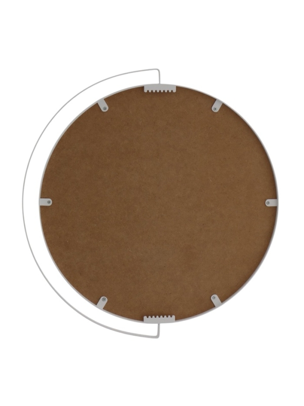 Зеркало интерьерное настенное в круглом корпусе из металла с ободом  d=46см, белый