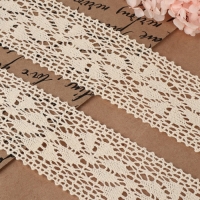 Кружево вязаное, 60 мм &times; 10 &plusmn; 1 м, цвет бежевый