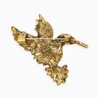 Брошь "Калибри", цветная в чернёном золоте