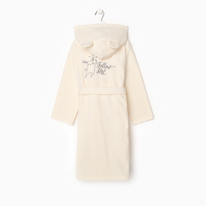 Халат махровый детский "Follow me" р-р 32 (110-116 см), бежевый