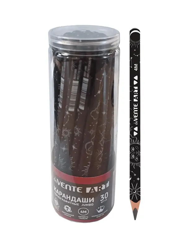 Карандаш чернографитный deVENTE. Jumbo ART 4 М, d=10 мм, 3.5 мм, трёхгранный