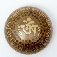 Музыкальный инструмент поющая чаша Music Life, золотистая с узорами, 9 см Музыкальный инструмент поющая чаша Music Life, золотистая с узорами, 9 см