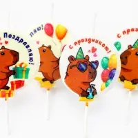 Набор свечей на шпажке "Капибара" 4 шт