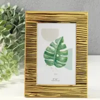 Фоторамка металл на 1 фото 10х15 см "Зебра" золото гальваника 1,7х14,2х19,3 см