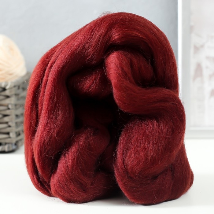 Шерсть для валяния 100% полутонкая шерсть 50 гр (063, шоколад) Шерсть для валяния 100% полутонкая шерсть 50 гр (063, шоколад)