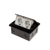 Розетка выдвижная, 16А, двухместная, цвет черный Розетка выдвижная, 16А, двухместная, цвет черный