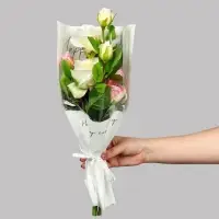 Пакет для цветов Happy everyday, белый, 28&times;13&times;44 см