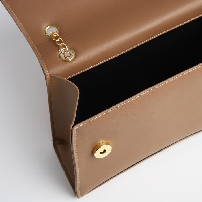 Сумка женская из искусственной кожи с клапаном, 26х16х9 см, коричневый цвет Сумка женская из искусственной кожи с клапаном, 26х16х9 см, коричневый цвет