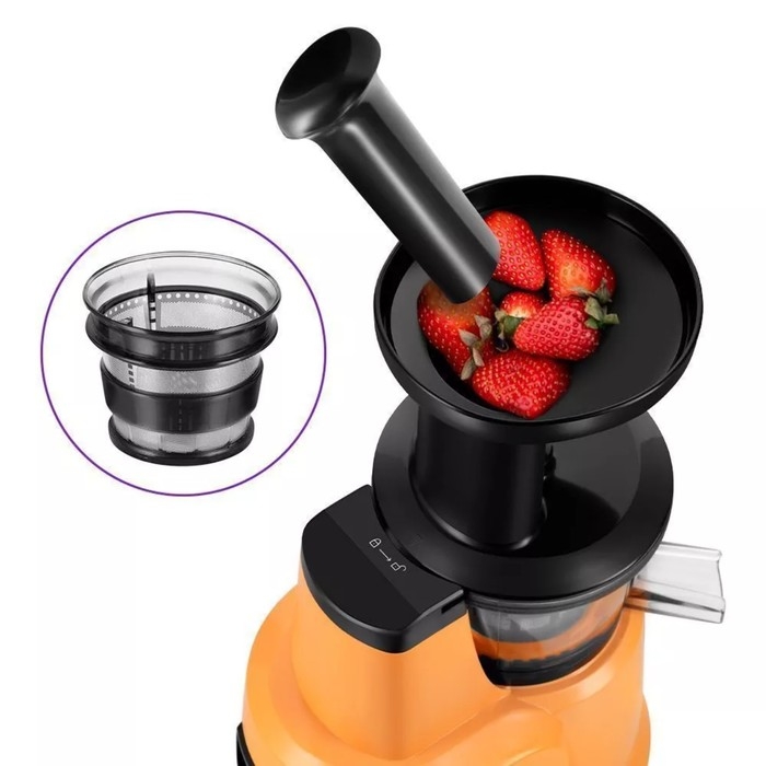 Соковыжималка Kitfort КТ-1160, шнековая, 150 Вт, 1/1 л, 50 об/мин, оранжево-чёрная Соковыжималка Kitfort КТ-1160, шнековая, 150 Вт, 1/1 л, 50 об/мин, оранжево-чёрная