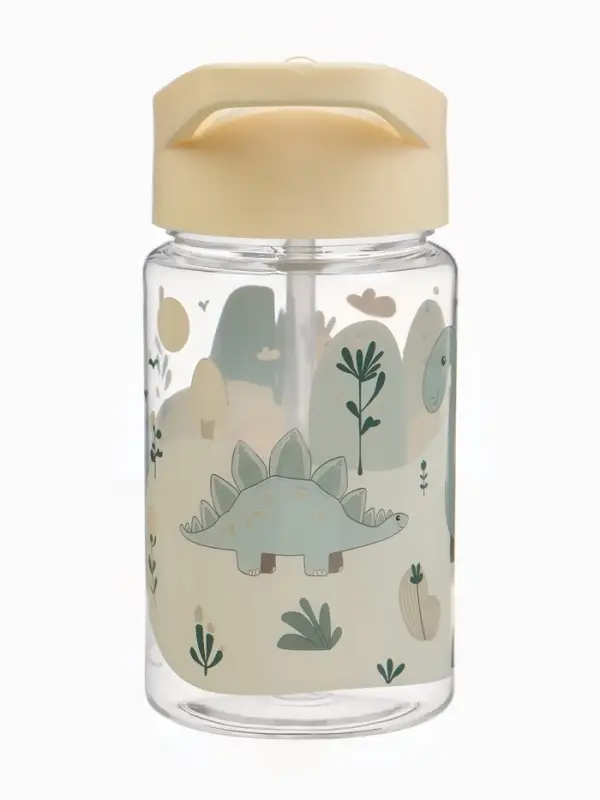 Поильник детский с трубочкой &laquo;Дино&raquo;, 350мл., цвет бежевый Крошка Я