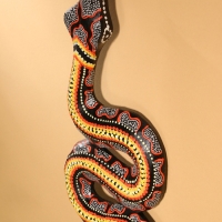 Сувенир интерьерный "Змея" дерево 50х13 см, цв. серый