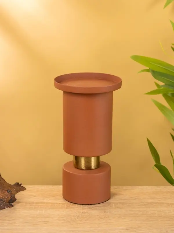 Подсвечник на 1 свечу текстурный "Терракотовый" 10,5х10,5х19 см